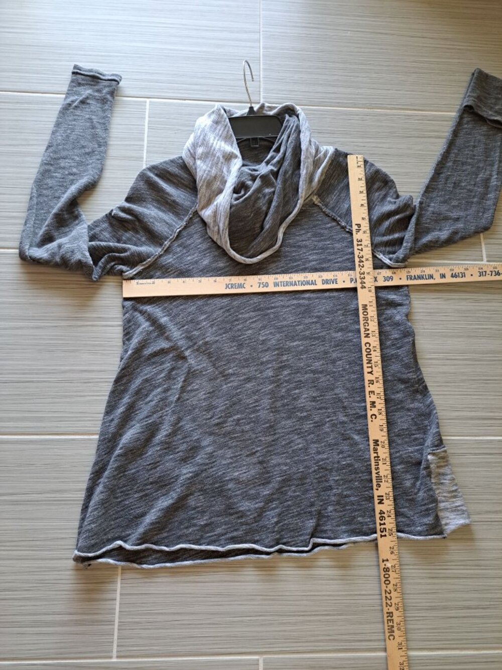 Free People Beach Cocoon Funnel Neck Sweatshirt Gray Long Sleeve Top Women's S - Picture 9 of 10